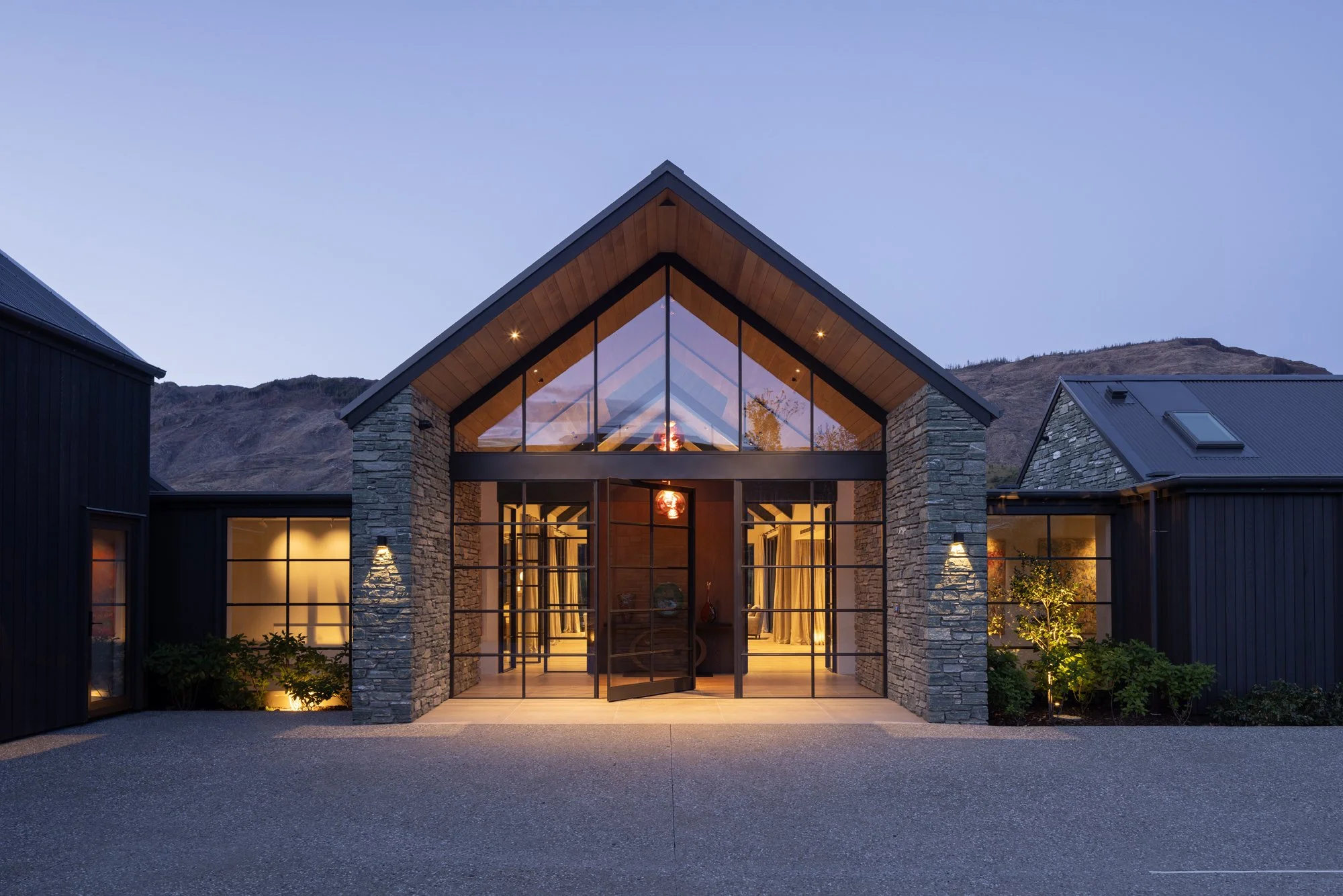 Lake-facing elevation, W50 TB sliding doors